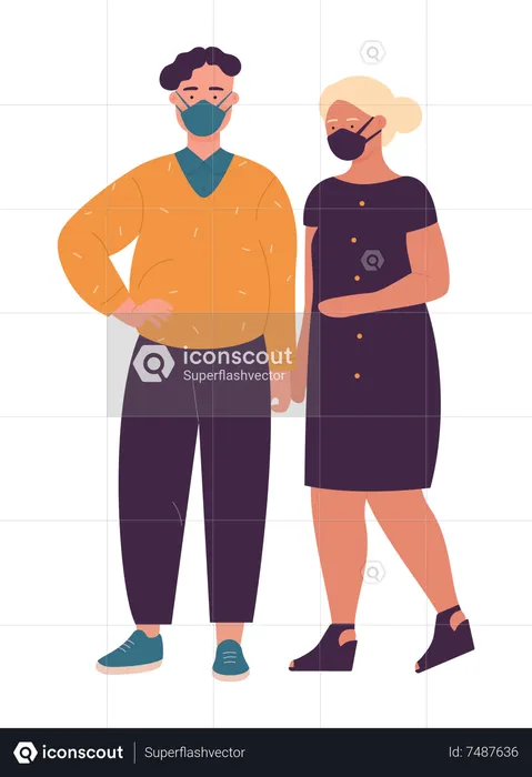 People Wearing Mask  Illustration