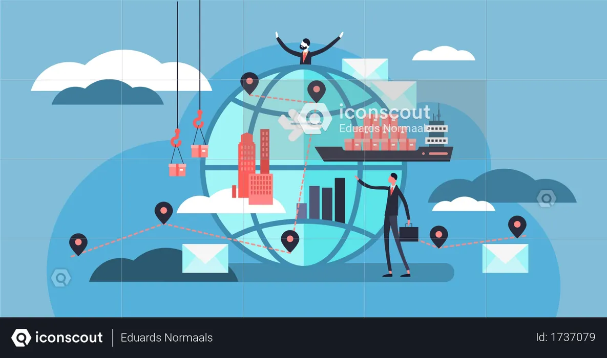 People with shipment business concept  Illustration