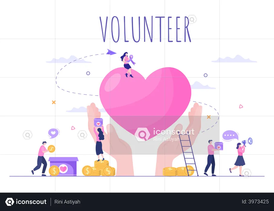 People working at charity organization  Illustration