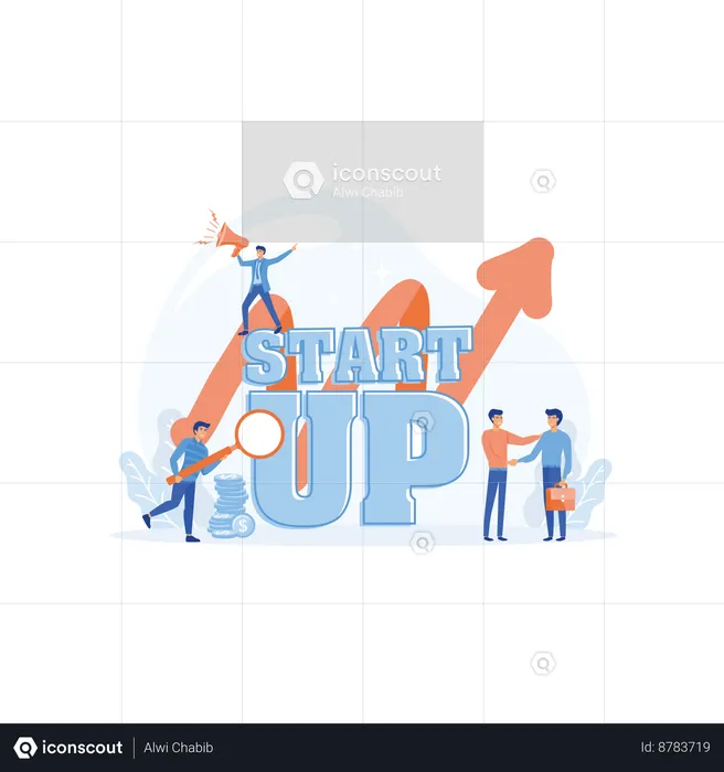 People working business startup  Illustration