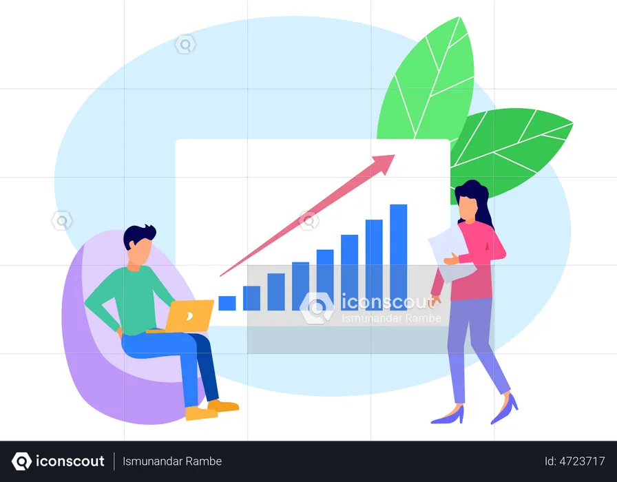 People working on Business growth  Illustration