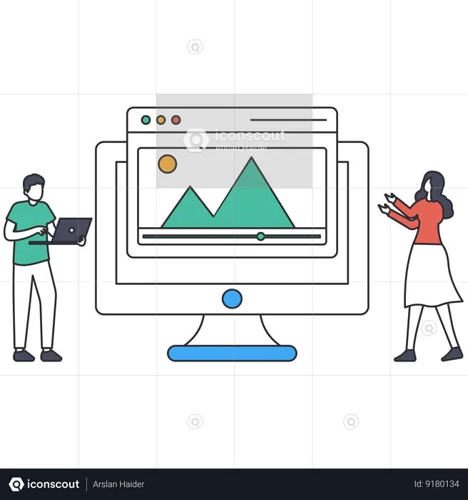 People working on User Interface design  Illustration