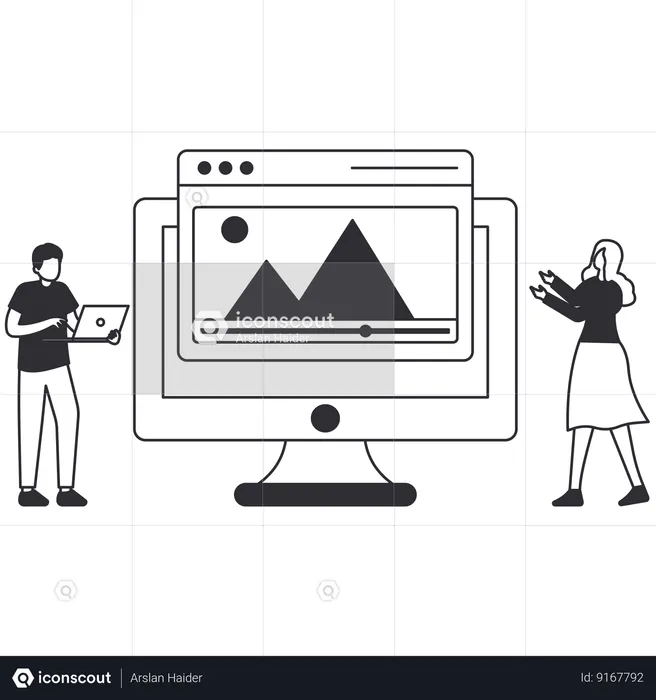 People working on User Interface design  Illustration