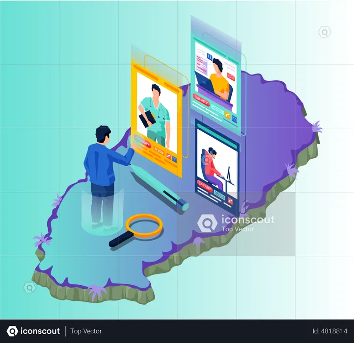 People working remotely  Illustration