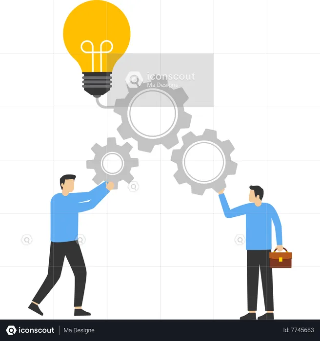 People working together to create ideas  Illustration
