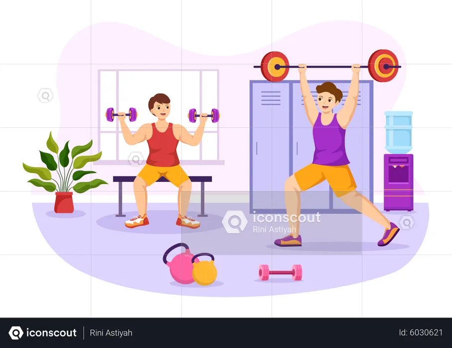 People Workout Exercises  Illustration