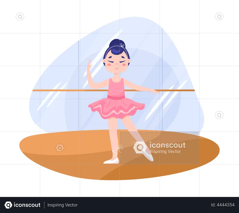 Pequeña bailarina bailando  Ilustración