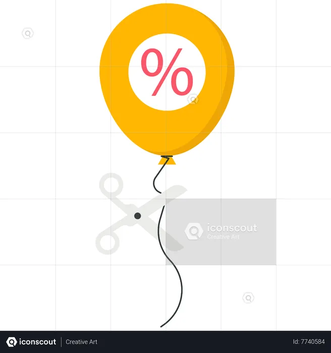Percentage balloon cutting  Illustration
