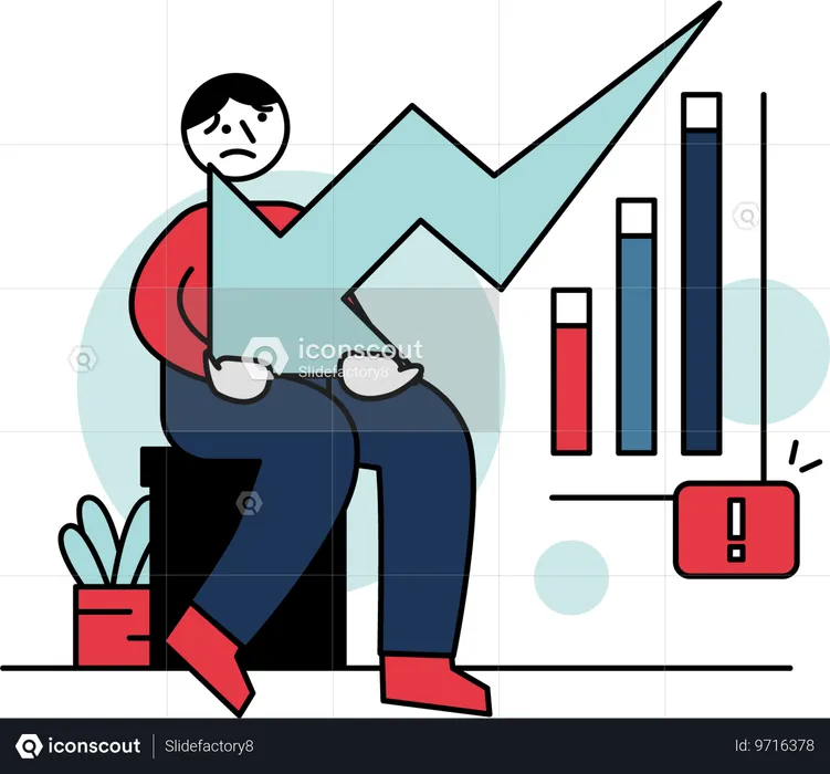 Perda de homem no mercado de ações  Ilustração