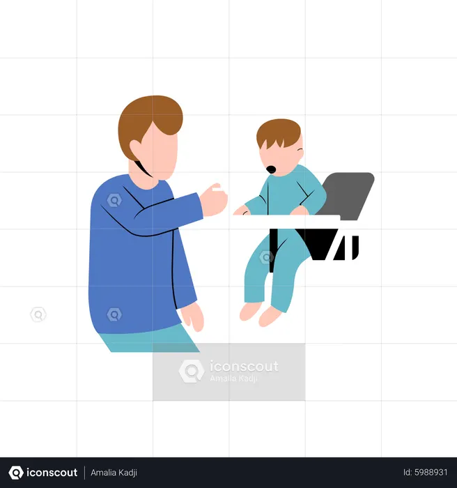 Père jouant avec bébé  Illustration