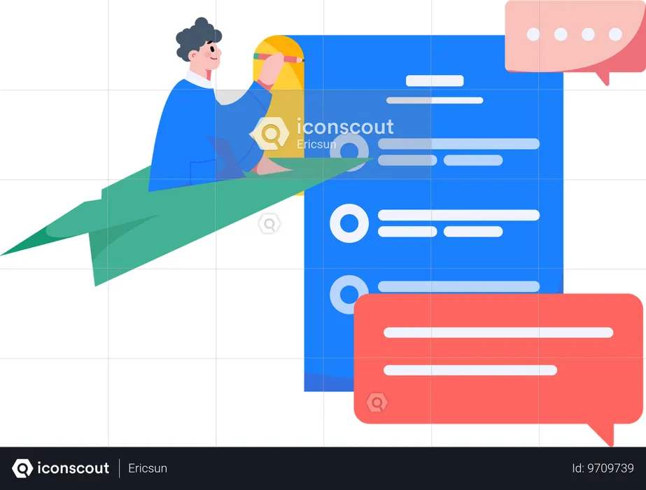 Perguntas de feedback do cliente  Ilustração