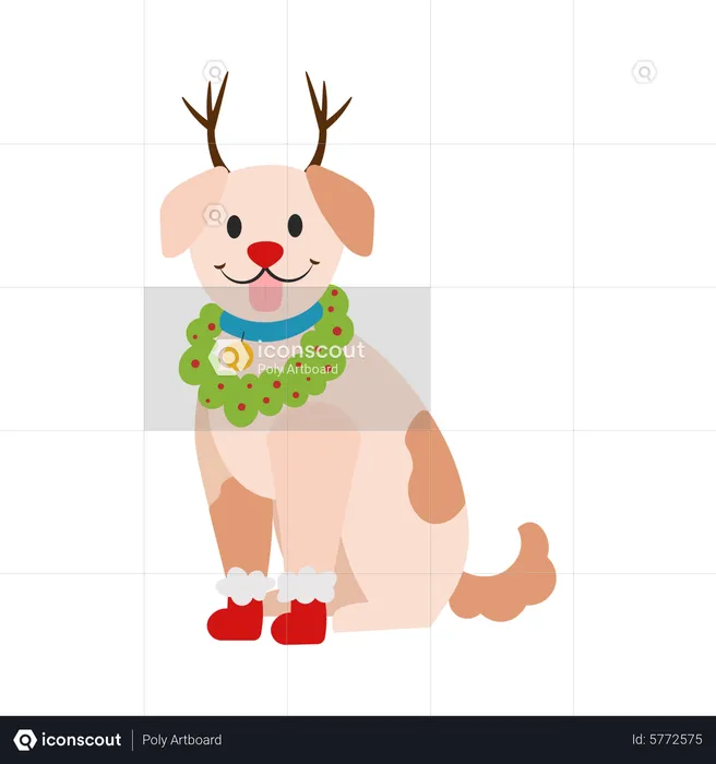 Perro de navidad  Ilustración