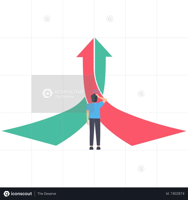 Person choosing Direction  Illustration