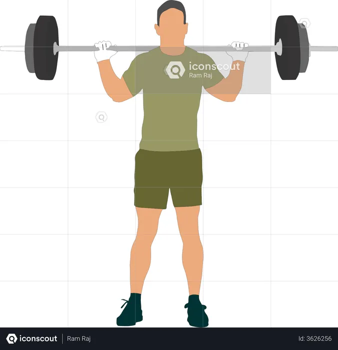 Person lifting weights  Illustration