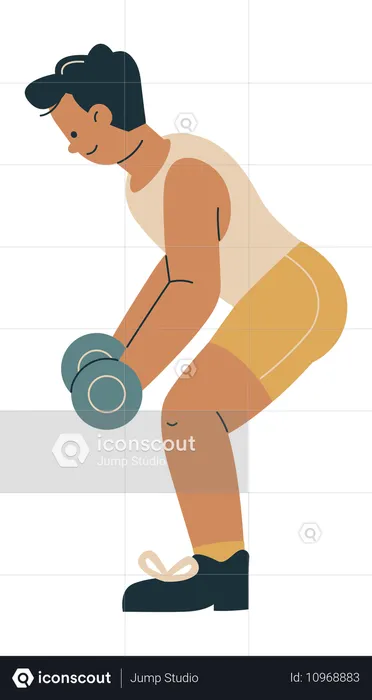 Person Lifting Weights  Illustration