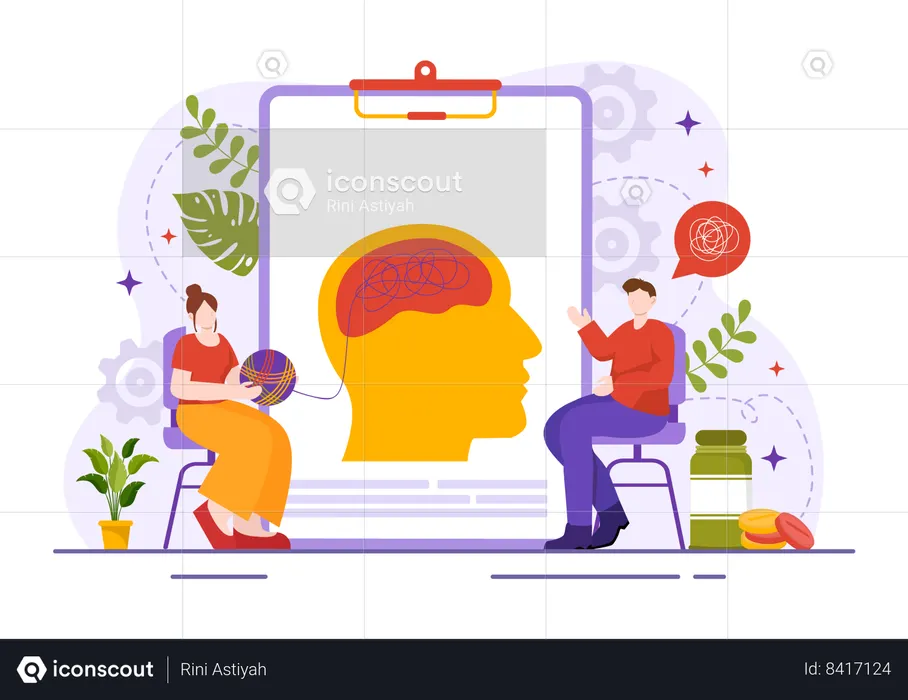 Person Manage their Emotions Problems  Illustration