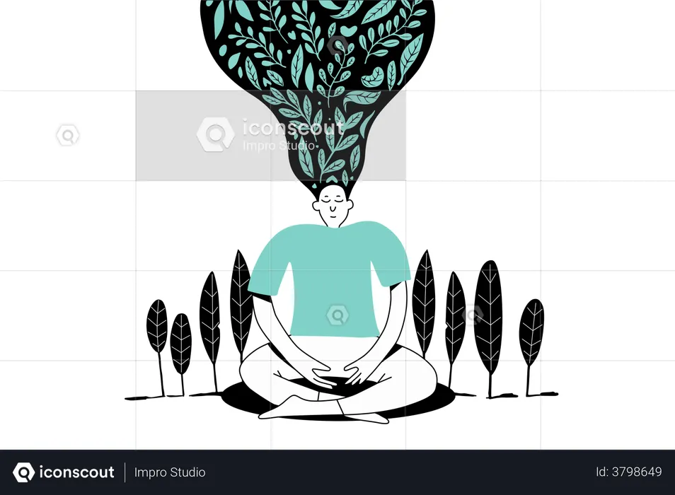 Person meditating for inner peace  Illustration
