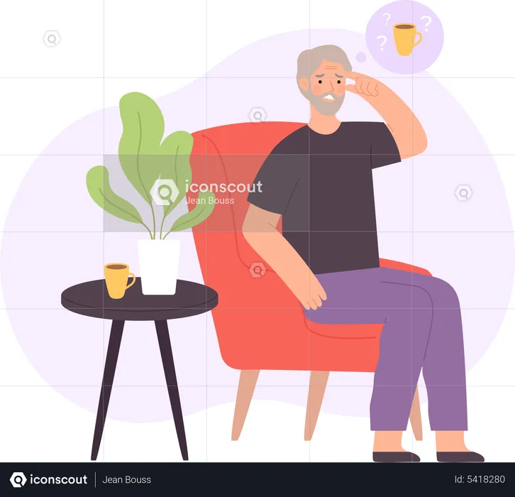 Person mit Alzheimer  Illustration