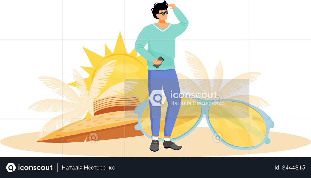 Person on sunny day  Illustration