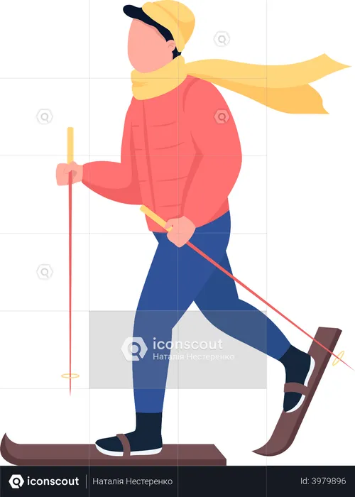 Person skiing  Illustration