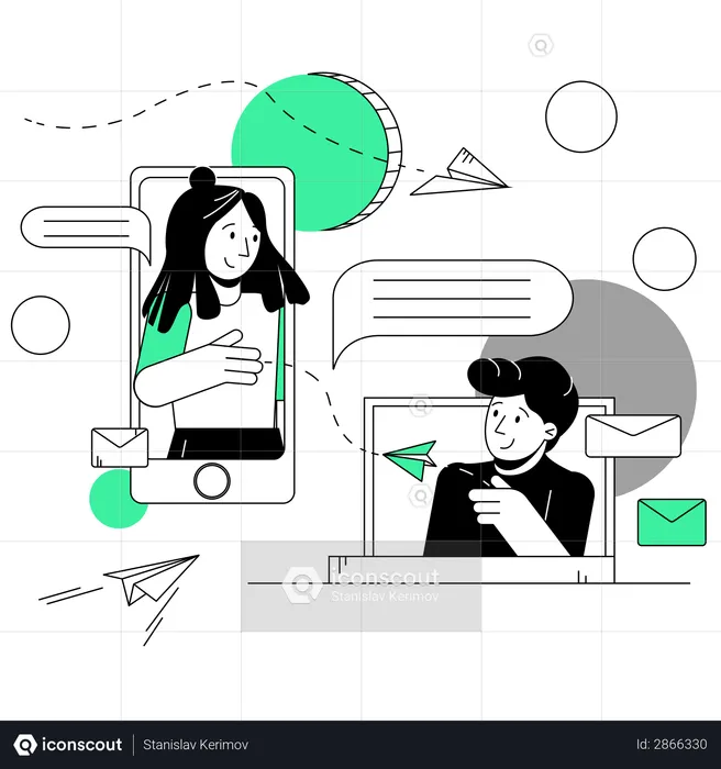 Person to person Digital marketing  Illustration