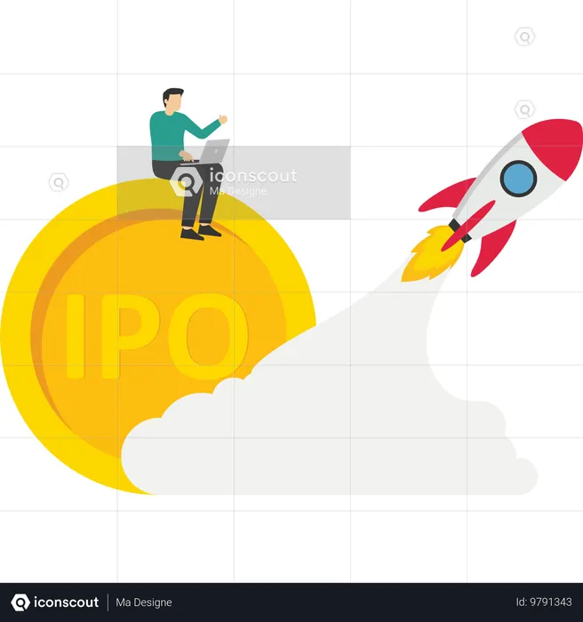 Person Trading on IPO Initial Public Offering  Illustration