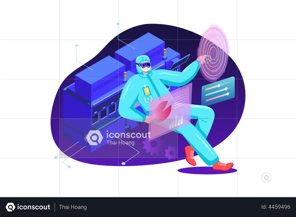 Person using Metaverse Technology  Illustration