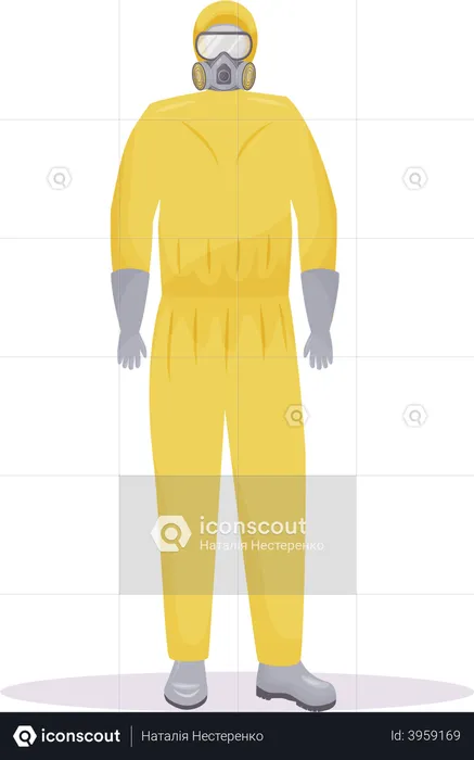 Person wearing protective suit  Illustration