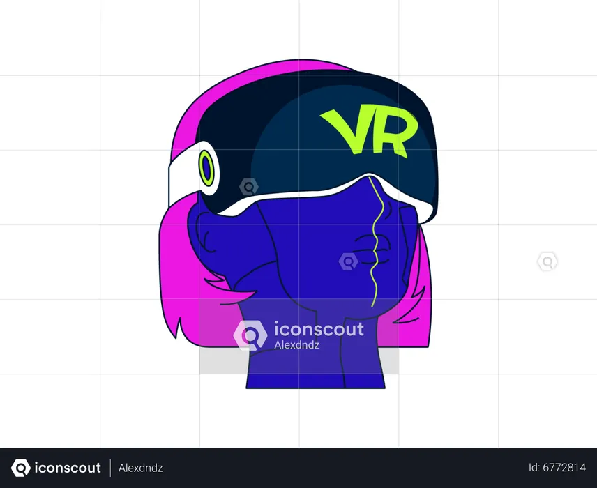 Person wearing VR headset  Illustration