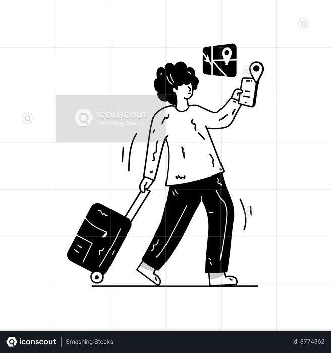 Person with luggage  Illustration