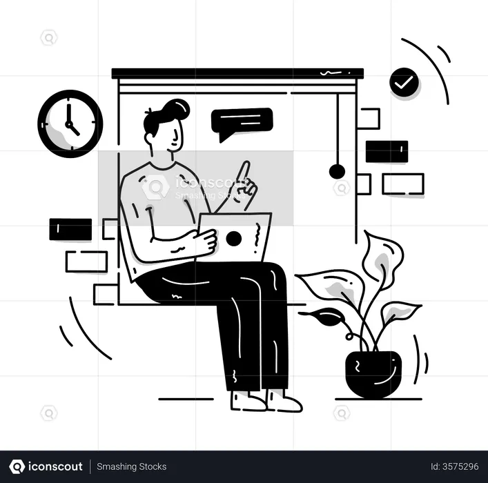Person working on a presentation  Illustration