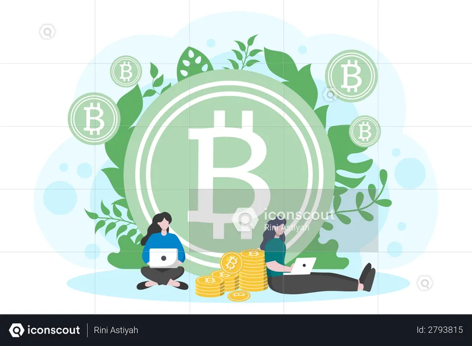 Person working on cryptocurrency  Illustration