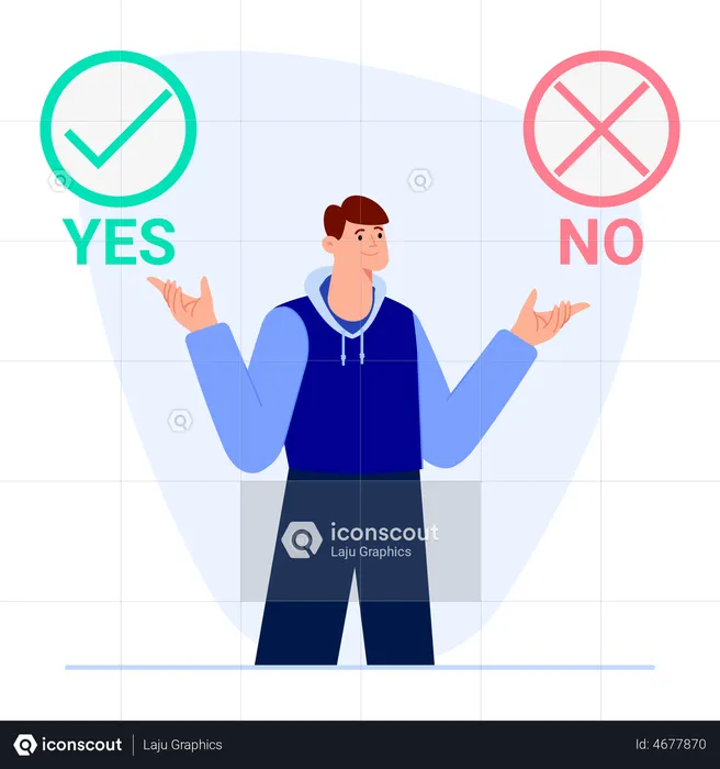 Persona de negocios tomando decisiones  Ilustración