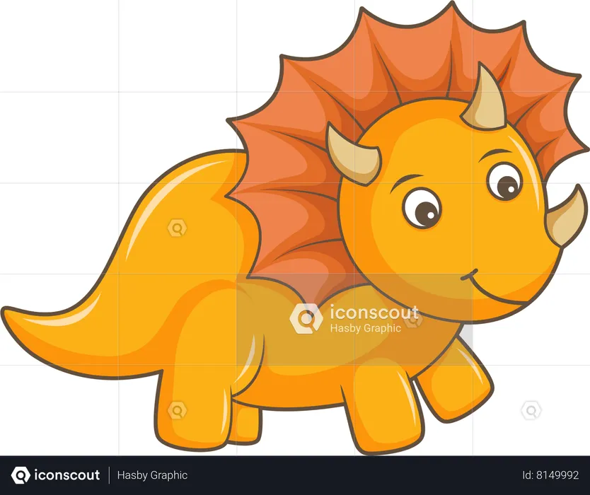 Personagem de dinossauro fofo  Ilustração