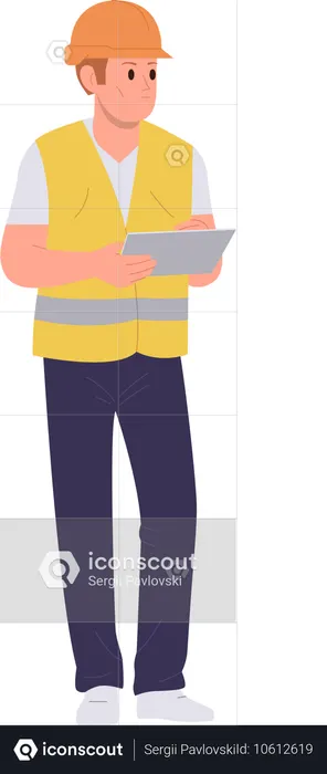Personaje de trabajador de fábrica industrial  Ilustración