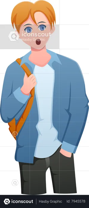 Personaje de estudiante universitario  Ilustración