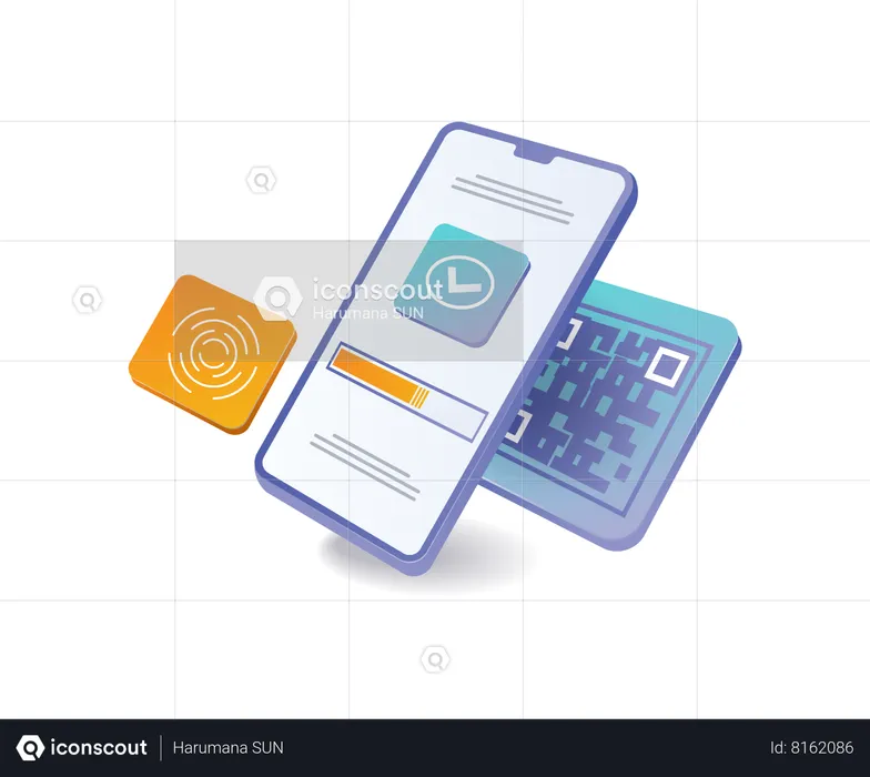 Personal account security barcode  Illustration