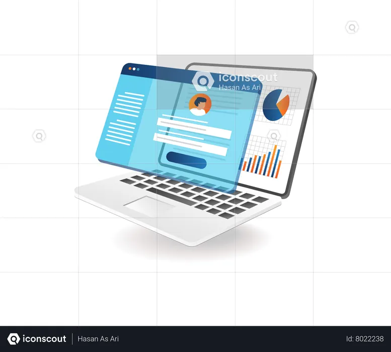 Personal data account analysis  Illustration