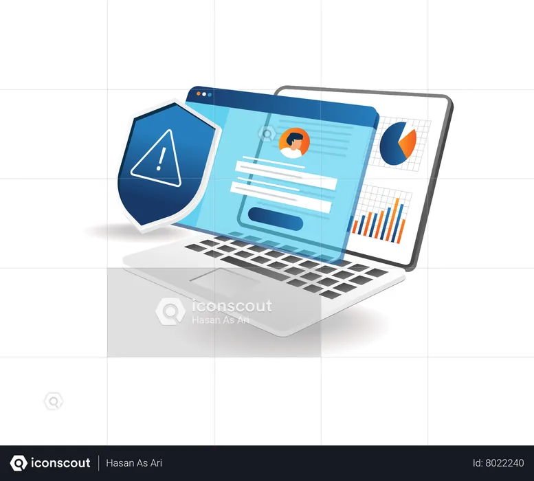 Personal data account security warning  Illustration