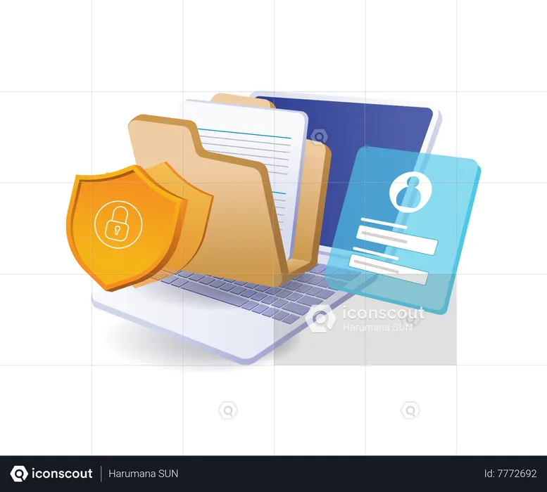 Personal data security password  Illustration