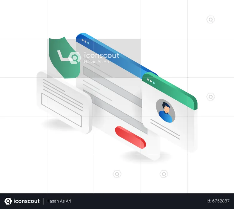 Personal data security registration table  Illustration