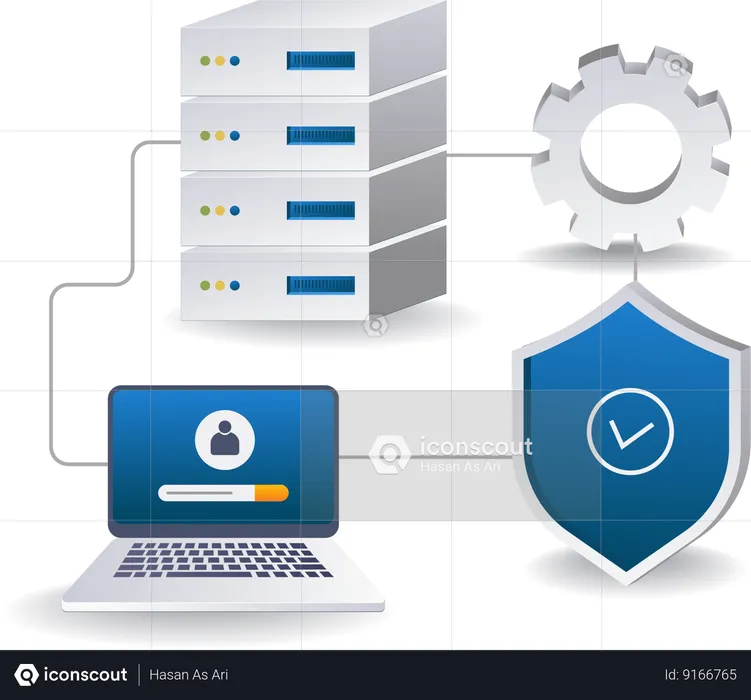 Personal server data security network  Illustration