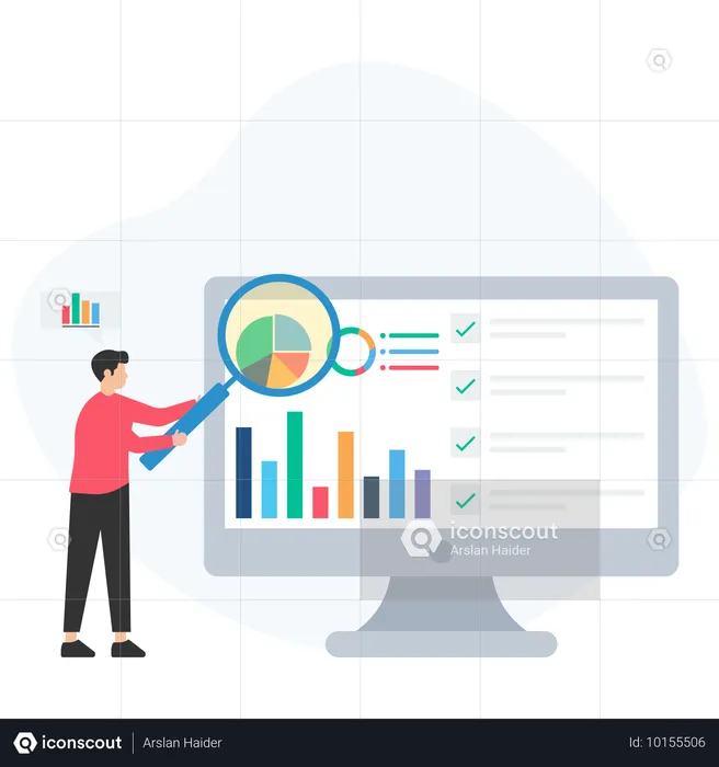 Personalmanager führt Mitarbeiteranalyse durch  Illustration