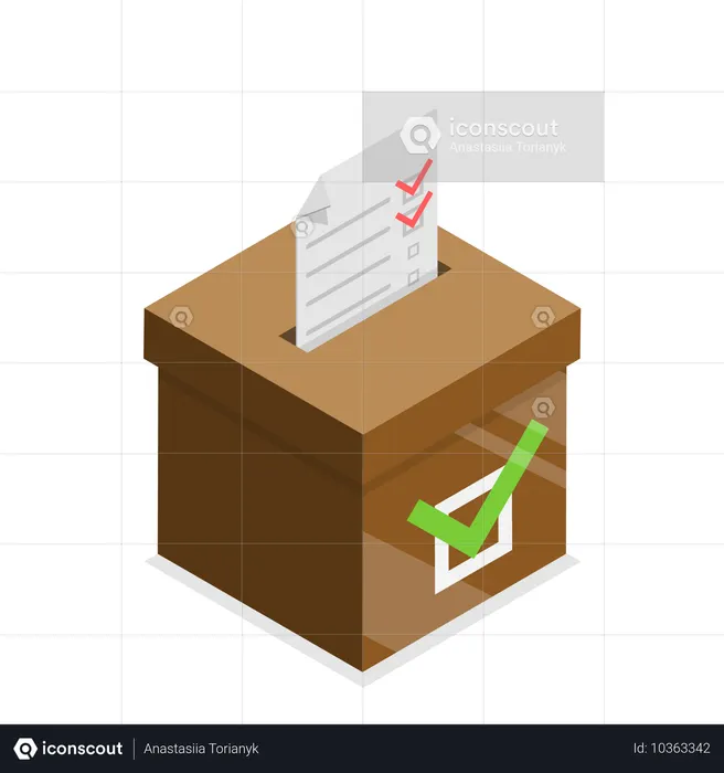 Personas depositando su voto en la urna  Ilustración