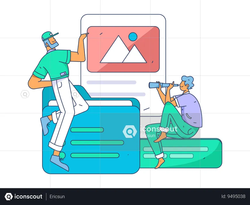 Personas que trabajan en horario de tareas  Ilustración