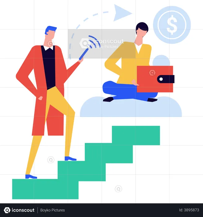 Personas que utilizan la banca digital  Ilustración