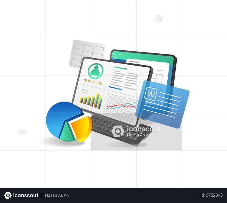 Persönliche Business-Analyst-Daten  Illustration