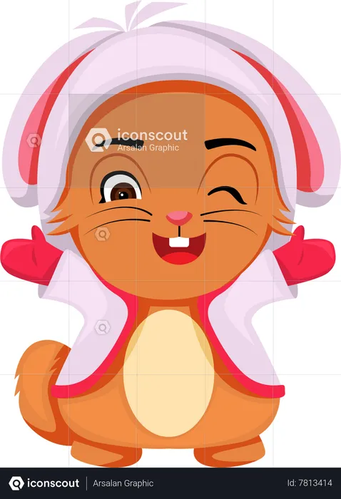 Personnage de chat mignon  Illustration