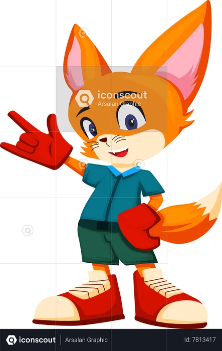 Personnage de renard mignon  Illustration