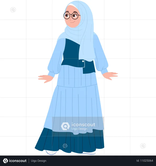 Personnage mignon de Muslimah  Illustration